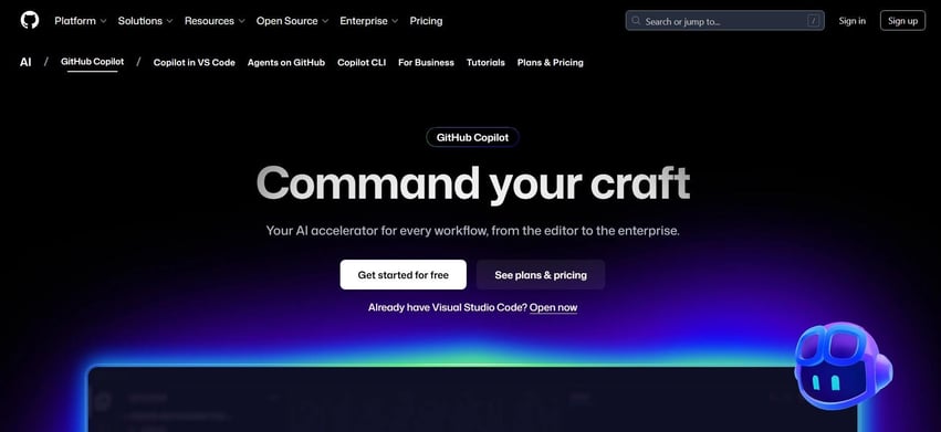 GitHub Copilot assists developers with AI-powered code suggestions.