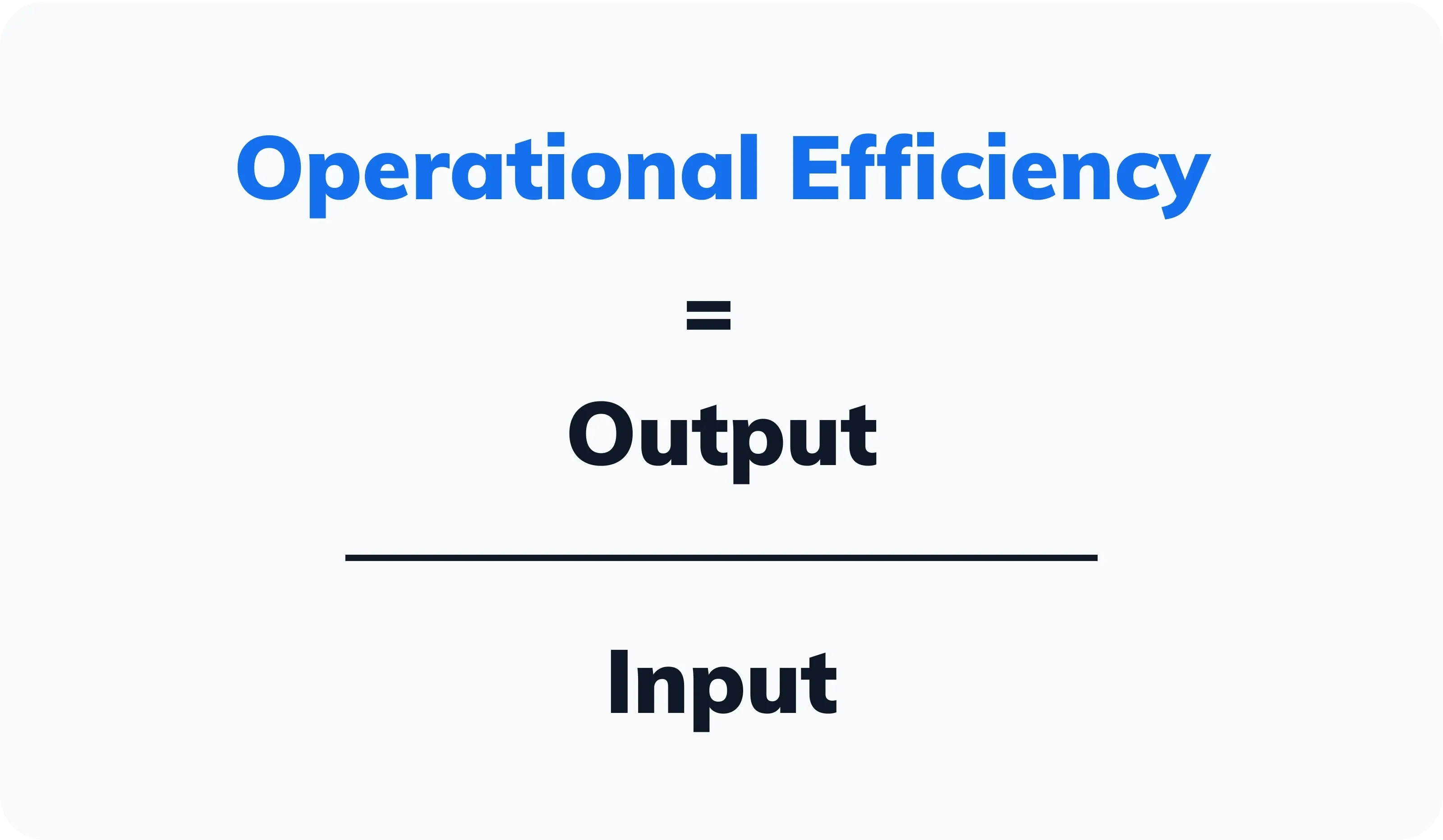 formula for operational efficiency