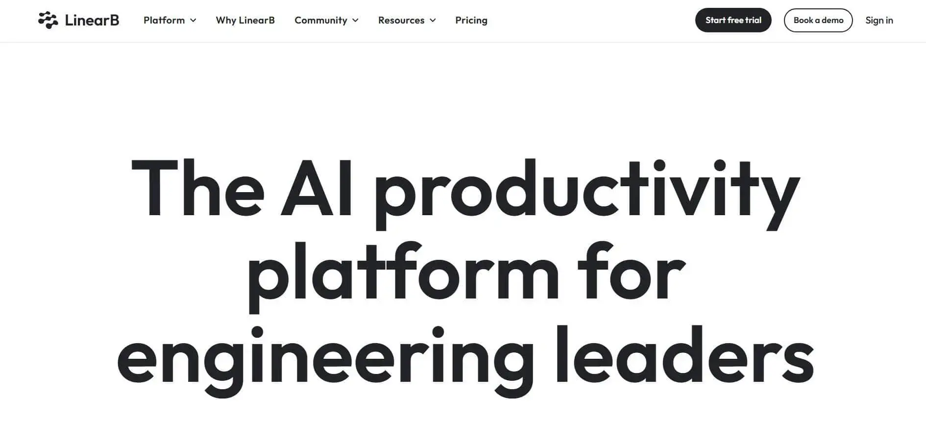 LinearB AI Productivity Platform LinearB AI productivity analytics for leaders.