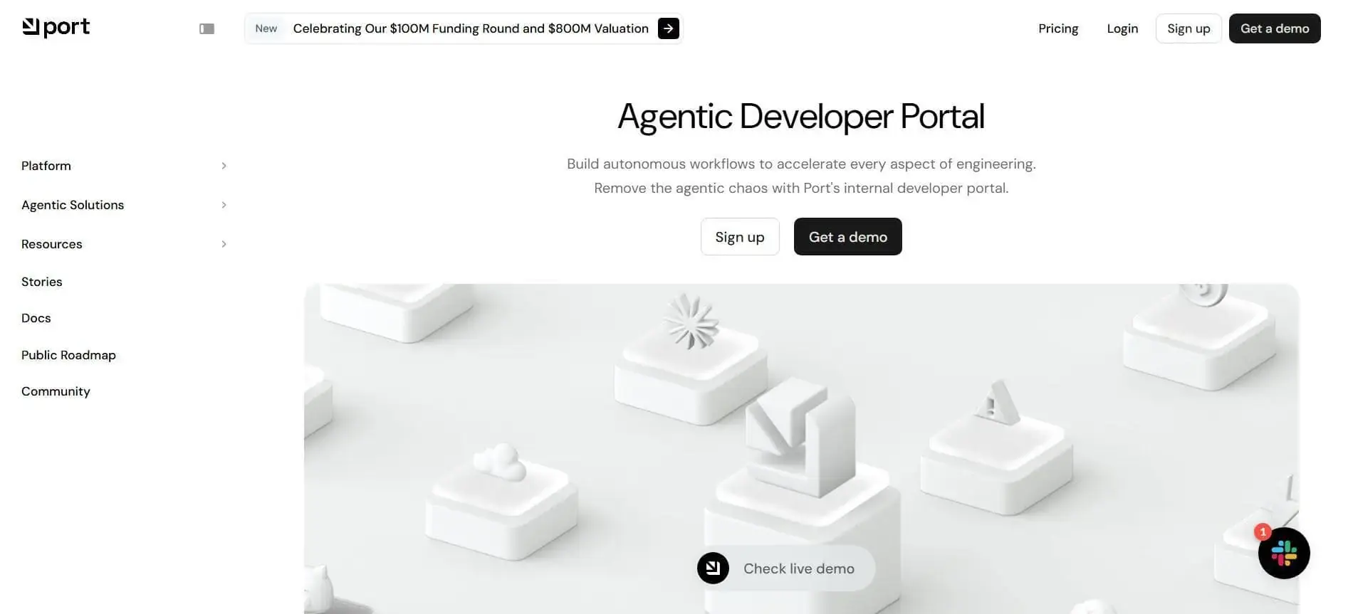 Port.io Developer Portal Interface Port internal developer portal for workflow automation.