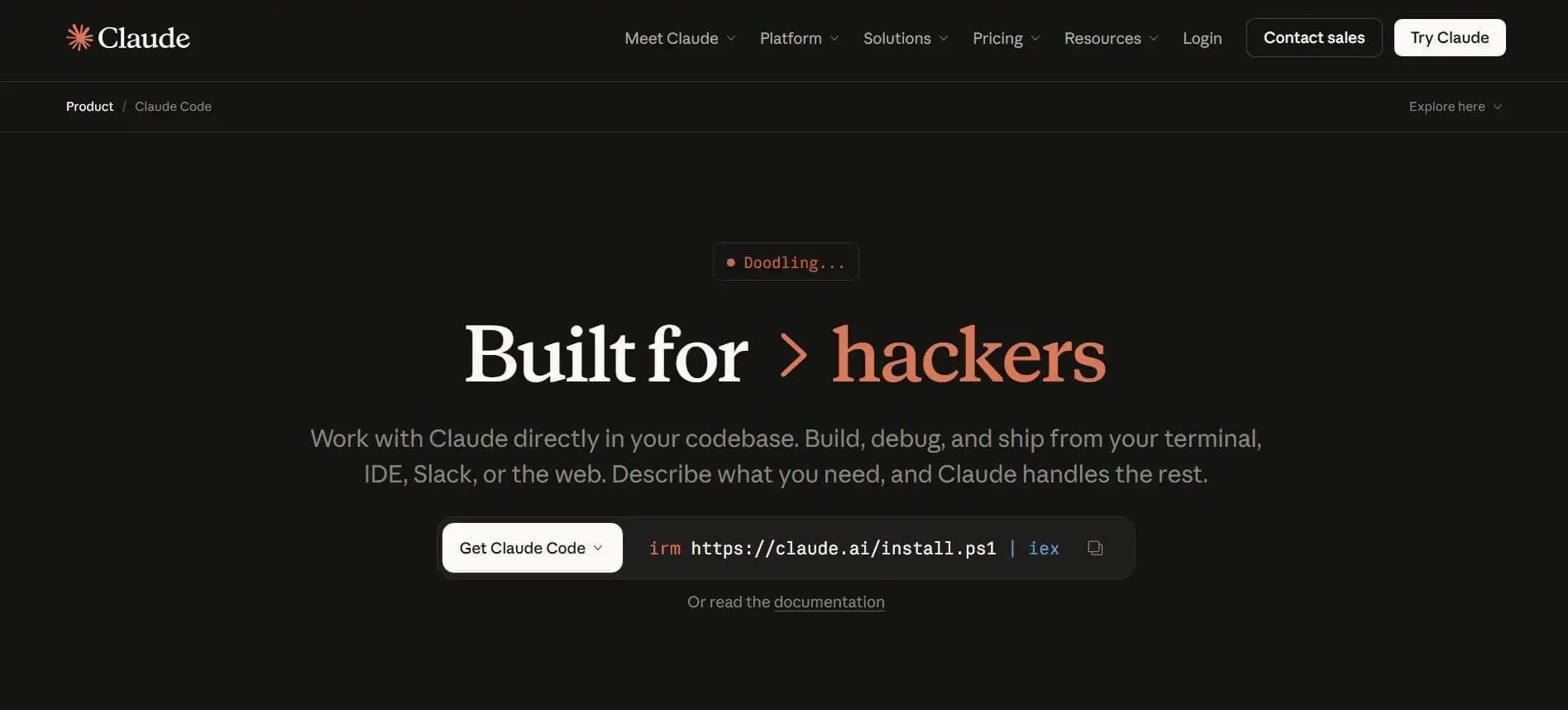 Claude Code AI agent for coding, debugging, and repo-based workflows