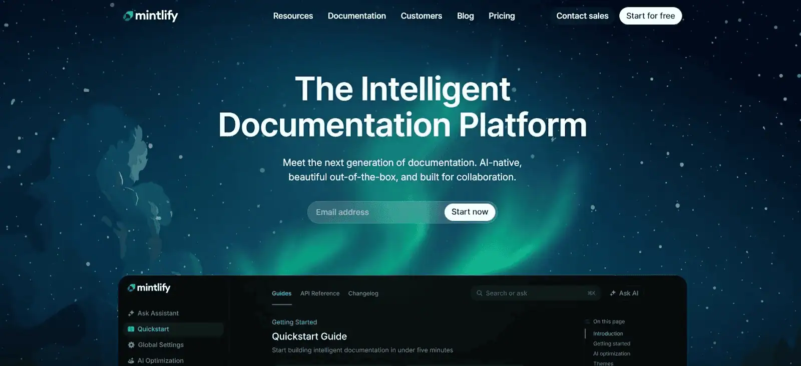 Mintlify AI documentation platform for building and managing developer docs
