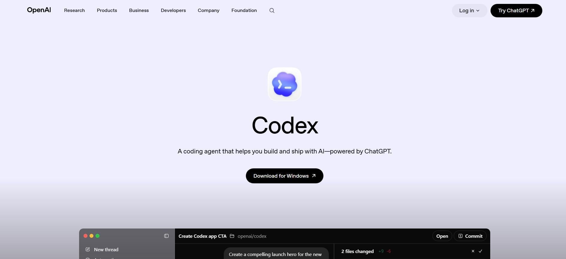 OpenAI Codex coding agent for building and shipping AI-powered code
