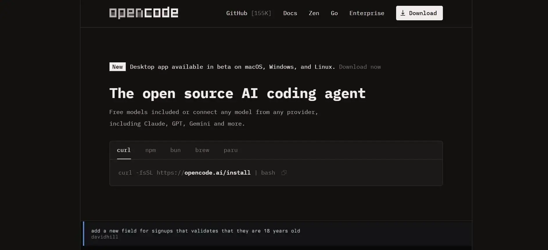 OpenCode open source AI coding agent for multi-model development workflows