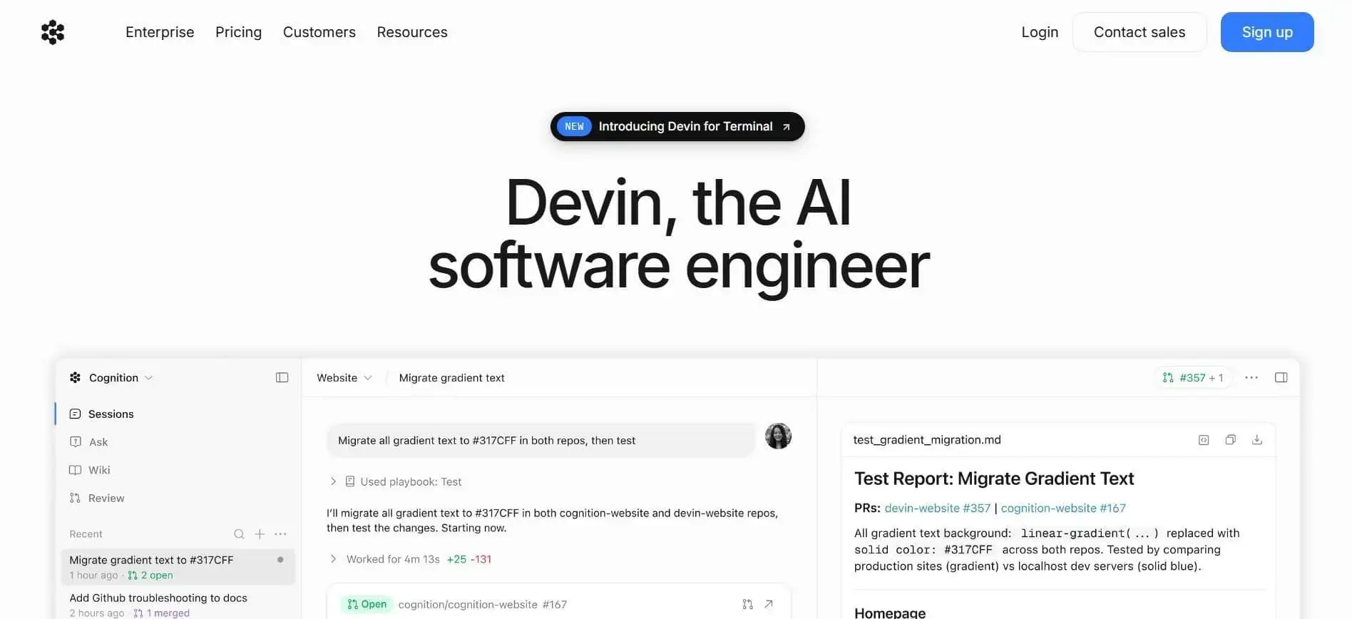 Devin AI software engineer for multi-repo coding and delegated tasks.