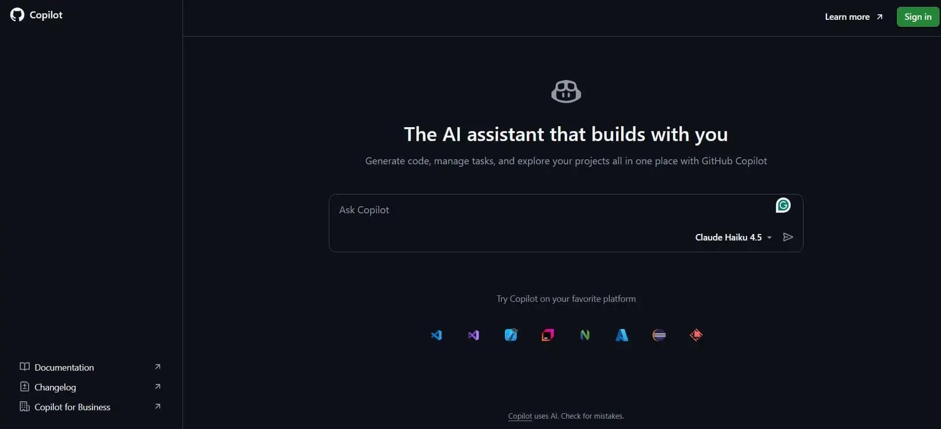 GitHub Copilot generates code and assists developers inside workflows.