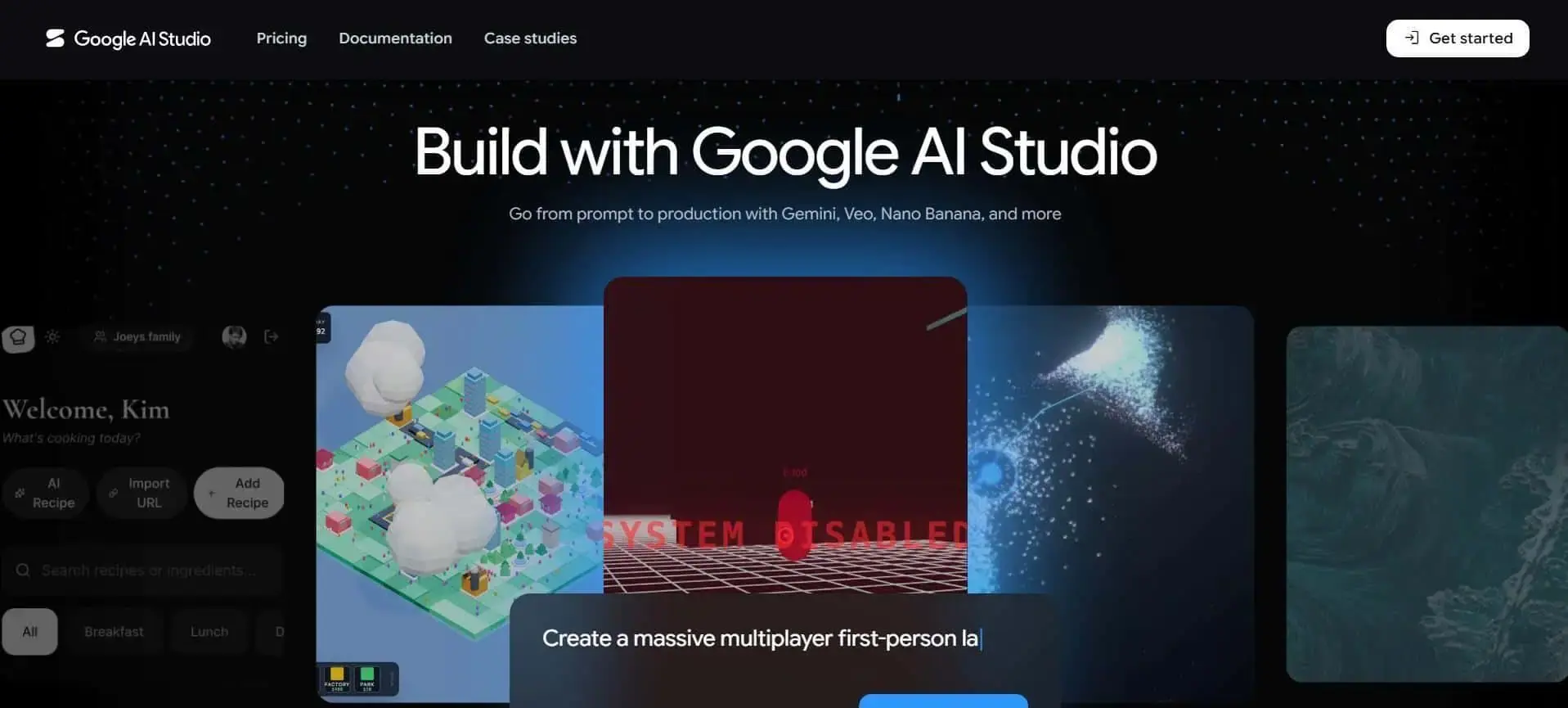 Google AI Studio creates apps and experiments from natural language.